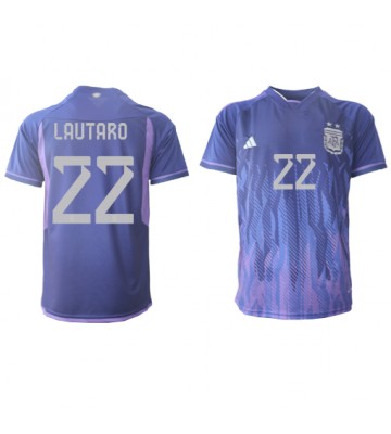 Argentina Lautaro Martinez #22 Bortedrakt VM 2022 Kortermet